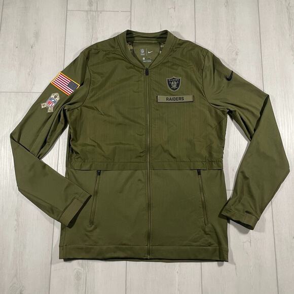 Las Vegas Raiders Men's Medium Nike Salute to Service Hybrid Full Zip Jacket - Picture 1 of 13